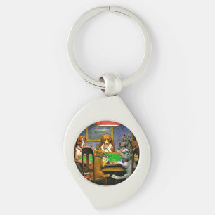 Dogs Playing Poker Keychain