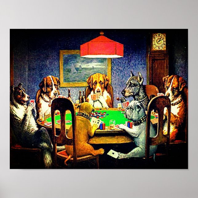 Dogs Playing Poker Poster (Front)