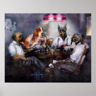 Dogs Playing Poker Poster