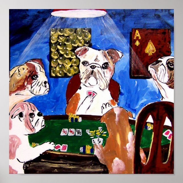 DOGS PLAYING POKER QUAD ACES POSTER (Front)