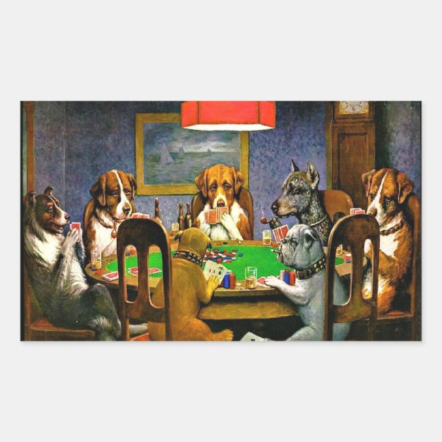 Dogs Playing Poker Sticker (Front)