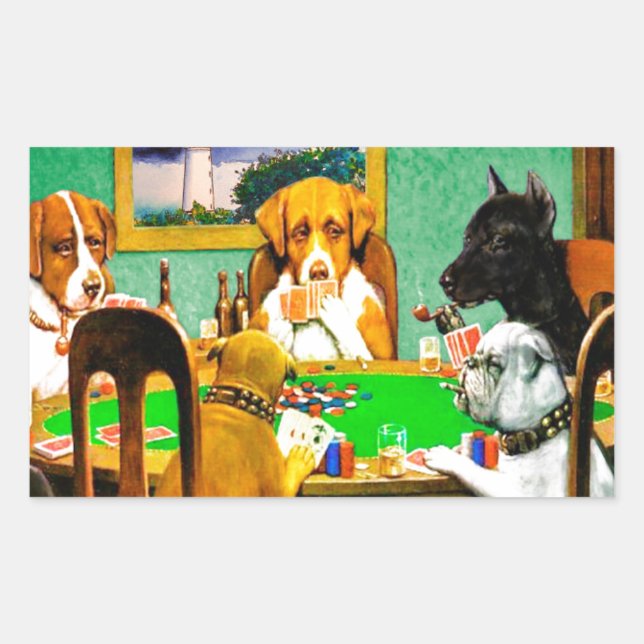 Dogs Playing Poker Sticker (Front)