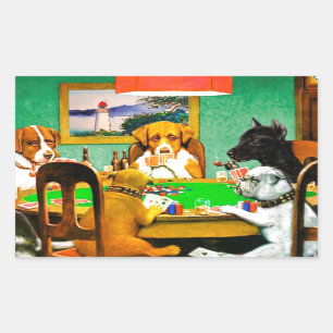 Dogs Playing Poker Sticker