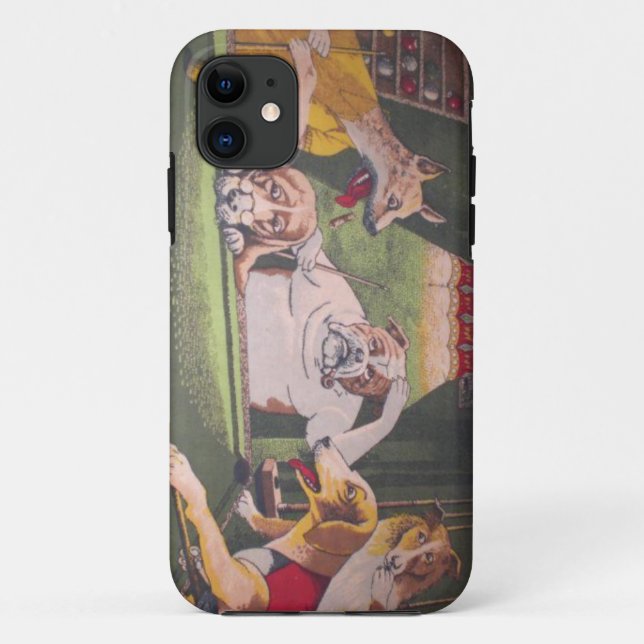 dogs playing pool Case-Mate iPhone case (Back)