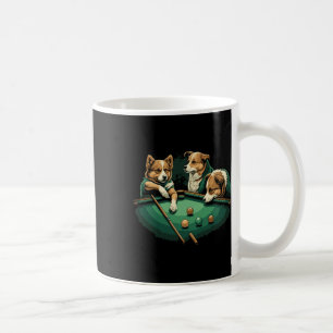 Dogs Playing Pool Table Billiards 8 Ball  Coffee Mug
