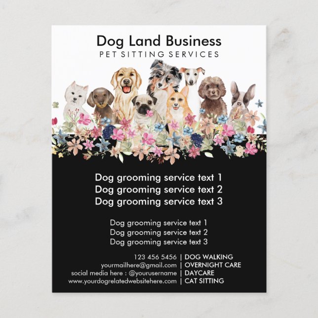 Dogs Pug frenchie Collie Westie Retriever Poodle Flyer (Front)