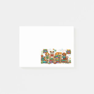 Dogs Reading Books Cozy Library Scene Post-it Notes