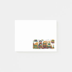 Dogs Reading Books Cozy Library Scene Post-it Notes