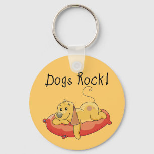 Dogs Rock Tshirts and Gifts Keychain