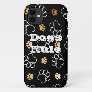 Dogs Rule Paw Prints Gifts for Dog Lovers iPhone 11 Case