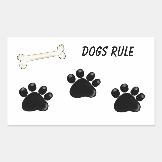 Dogs Rule - Paw Prints Sticker (Front)