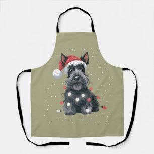 Dogs Scottie Scottish Terrier Christmas Dog Mom Apron