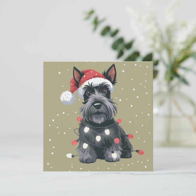 Dogs Scottie Scottish Terrier Christmas Dog Mom  Holiday Card (Standing Front)