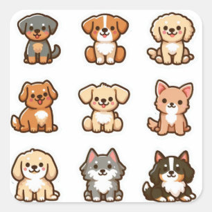 Dogs  square sticker