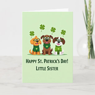 Dogs St Patricks Day Faux Gold Foil Card