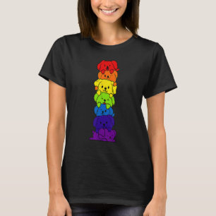 Dogs Stack Rainbow LGBT Gay Les Trans Pride Pet T-Shirt