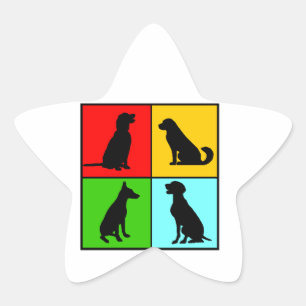 Dogs styles star sticker