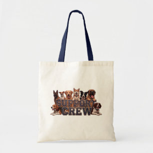 Dogs Support Crew   Multi Breed Owner Dog Lover Tote Bag