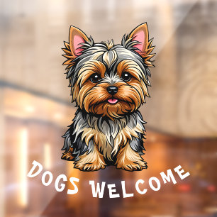 Dogs Welcome Window Cling