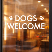 Dogs Welcome Window Decal | Dog Friendly Shop Cafe