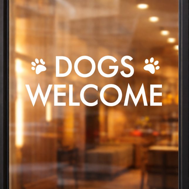 Dogs Welcome Window Decal | Dog Friendly Shop Cafe (Creator Uploaded)