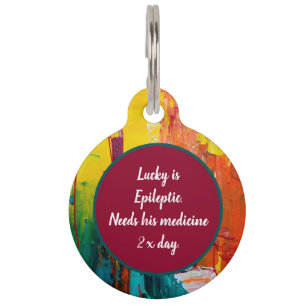 Dogs Who Paint III (Funky Abstract Expression Art) Pet Tag