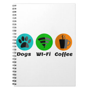 Dogs Wi-Fi And Coffee Notebook