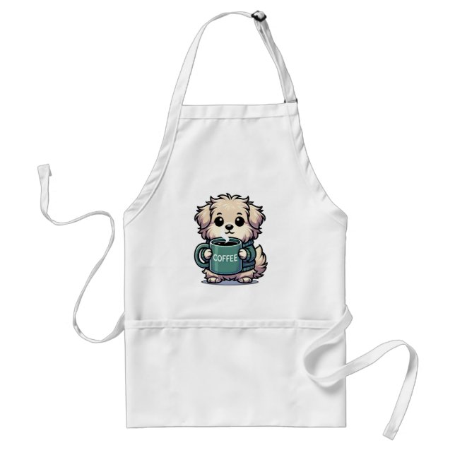 Dogs with coffee cup standard apron (Front)