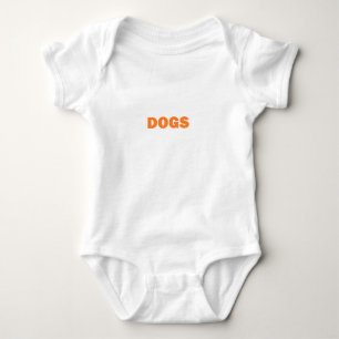 DOGS word in yellow Baby Bodysuit