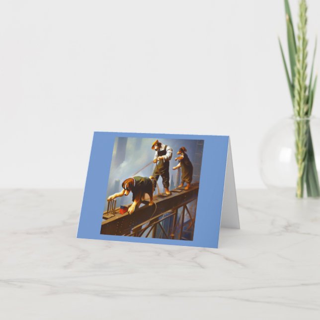 Dogs Working High Steel Card (Front)
