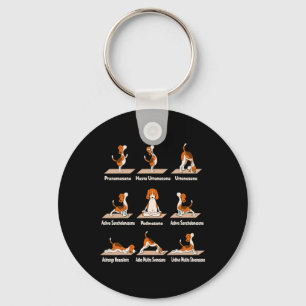 Dogs Yoga - Exercises Poses Lance Meditative Fun Keychain