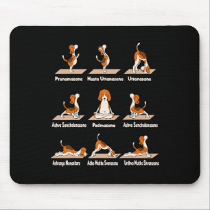 Dogs Yoga - Exercises Poses Lance Meditative Fun  Mouse Pad