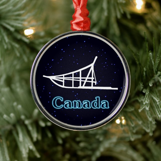 Dogsled Metal Ornament (Tree)
