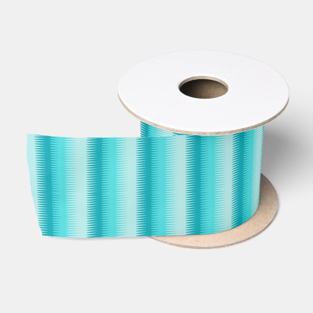Dogtooth aqua teal blue stripes ribbon satin ribbon (Spool)