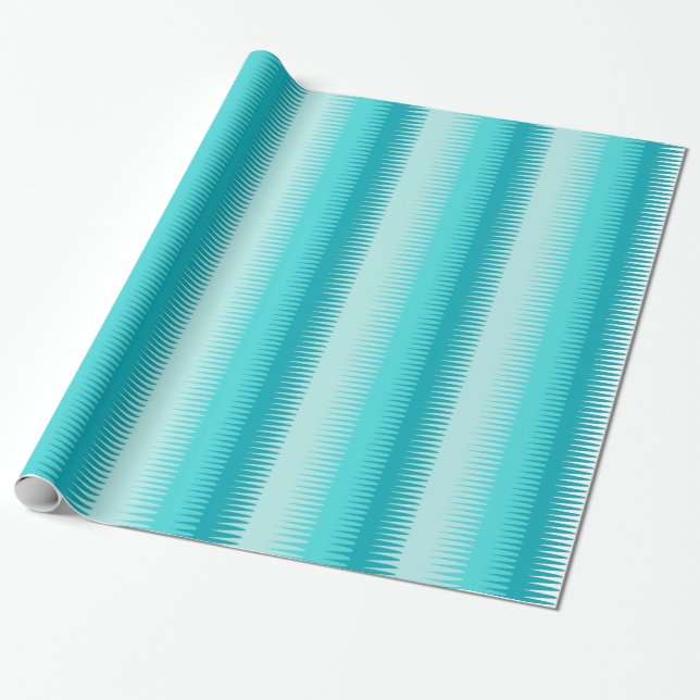 Dogtooth stripes aqua teal everyday pattern wrap wrapping paper (Unrolled)