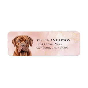 Dogue De Bordeaux Chien Retourner Adresse Étiquett