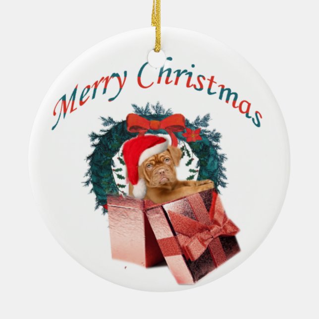Dogue De Bordeaux Christmas Ornament (Back)