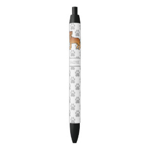Dogue De Bordeaux Cute Cartoon Dog & Name Black Ink Pen