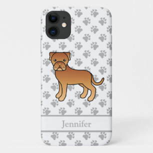 Dogue De Bordeaux Cute Cartoon Dog & Name iPhone 11 Case