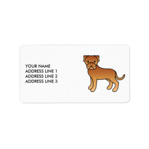 Dogue De Bordeaux Cute Cartoon Dog & Text Label