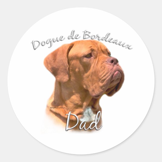 Dogue de Bordeaux Dad 2 Classic Round Sticker (Front)