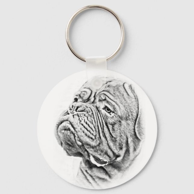Dogue De Bordeaux - French Mastiff Keychain (Front)