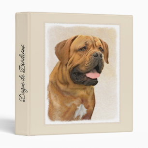 Dogue de Bordeaux Painting - Cute Original Dog Art Binder
