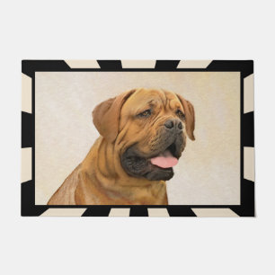Dogue de Bordeaux Painting - Cute Original Dog Art Doormat