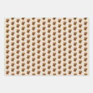 Dogue de Bordeaux Painting - Cute Original Dog Art Wrapping Paper Sheet