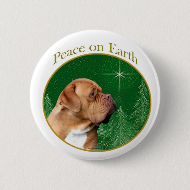 Dogue de Bordeaux Peace 2 Inch Round Button (Front)