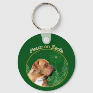 Dogue de Bordeaux Peace Keychain