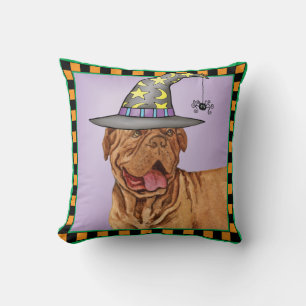 Dogue de Bordeaux Witch Throw Pillow