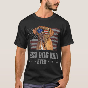 Dogues de Bordeaux Best Dog Dad Ever Retro USA Ame T-Shirt