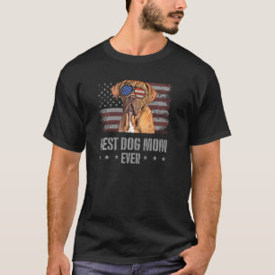 Dogues De Bordeaux Best Dog Mom Ever Retro Usa Ame T-Shirt